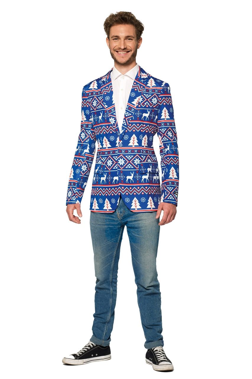 Weihnachtsblau Nordic Colbert Herren