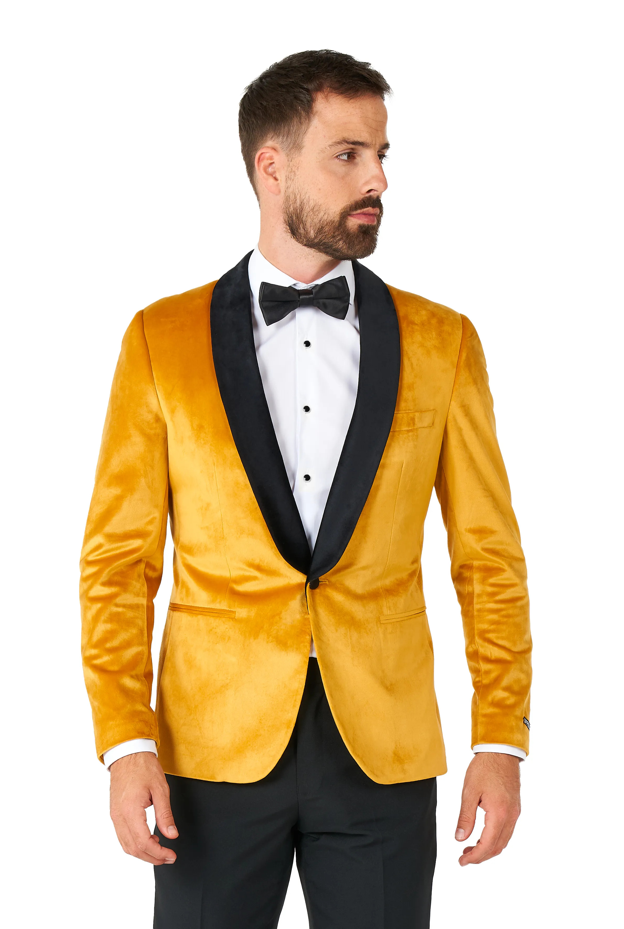 Hochklasse Ordentlicher Samtjacke Gold Herren