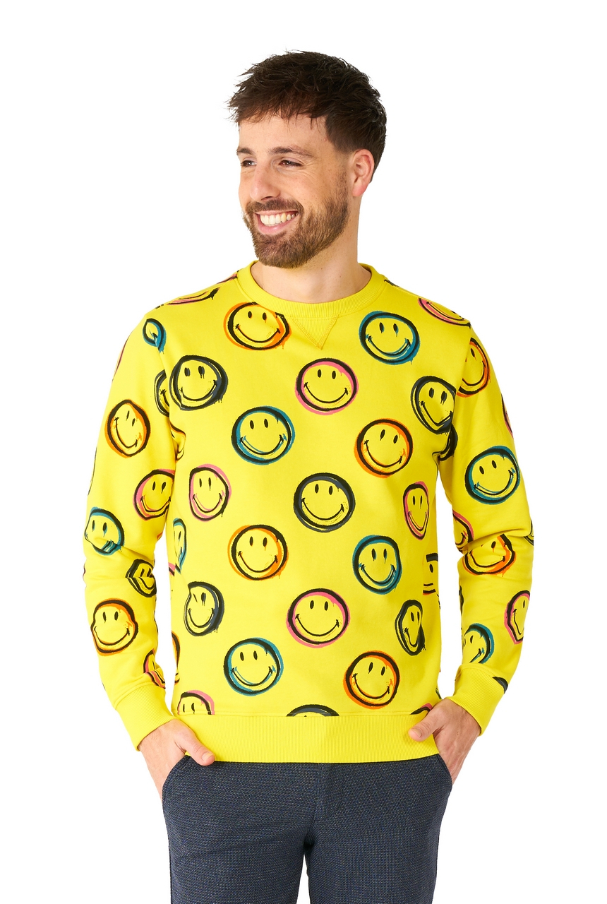 Smooch Smudge Smiley Pullover Herren