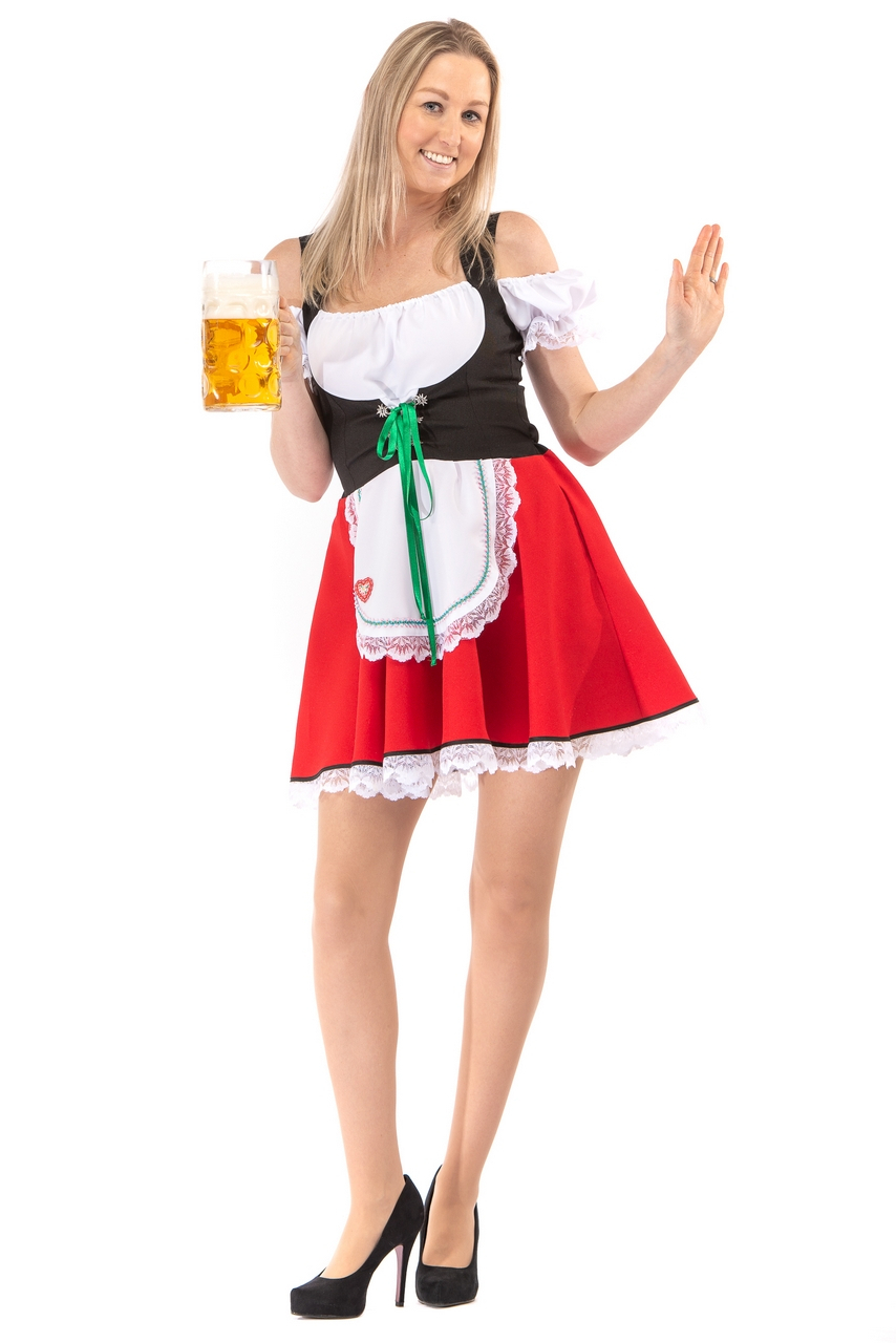 Kurzrote Sexy Bayerische Mabel Dirndl Oktoberfest Beer Tirol Damenkostüm