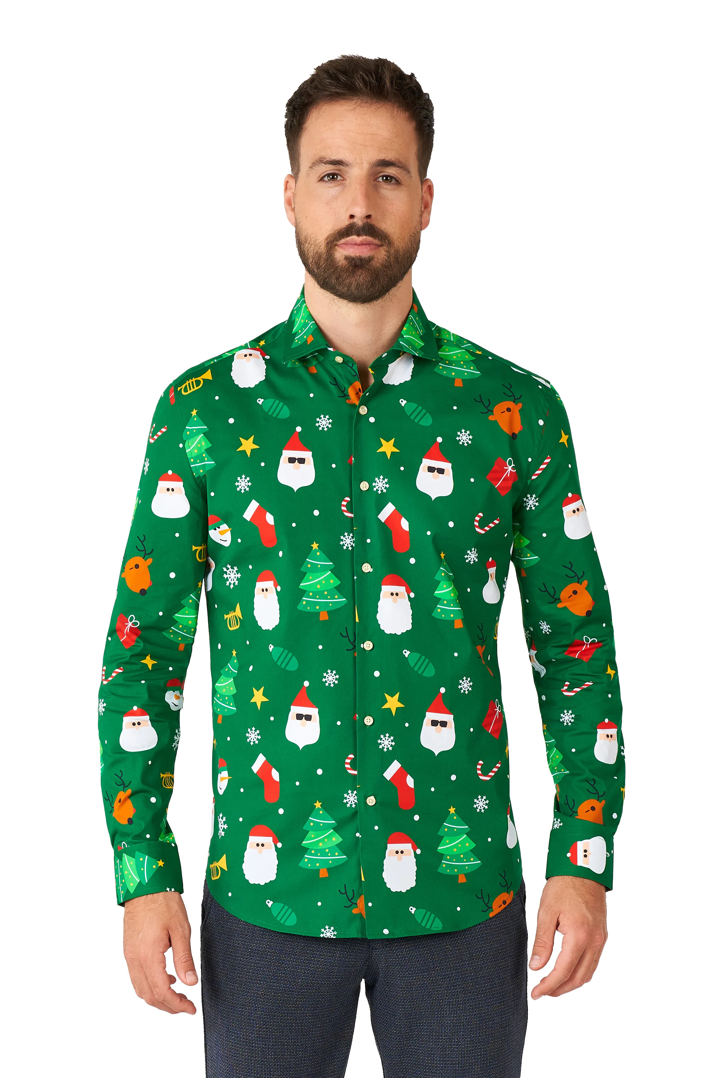 Sehr Schlechte Weihnachtsbluse Grün Herren