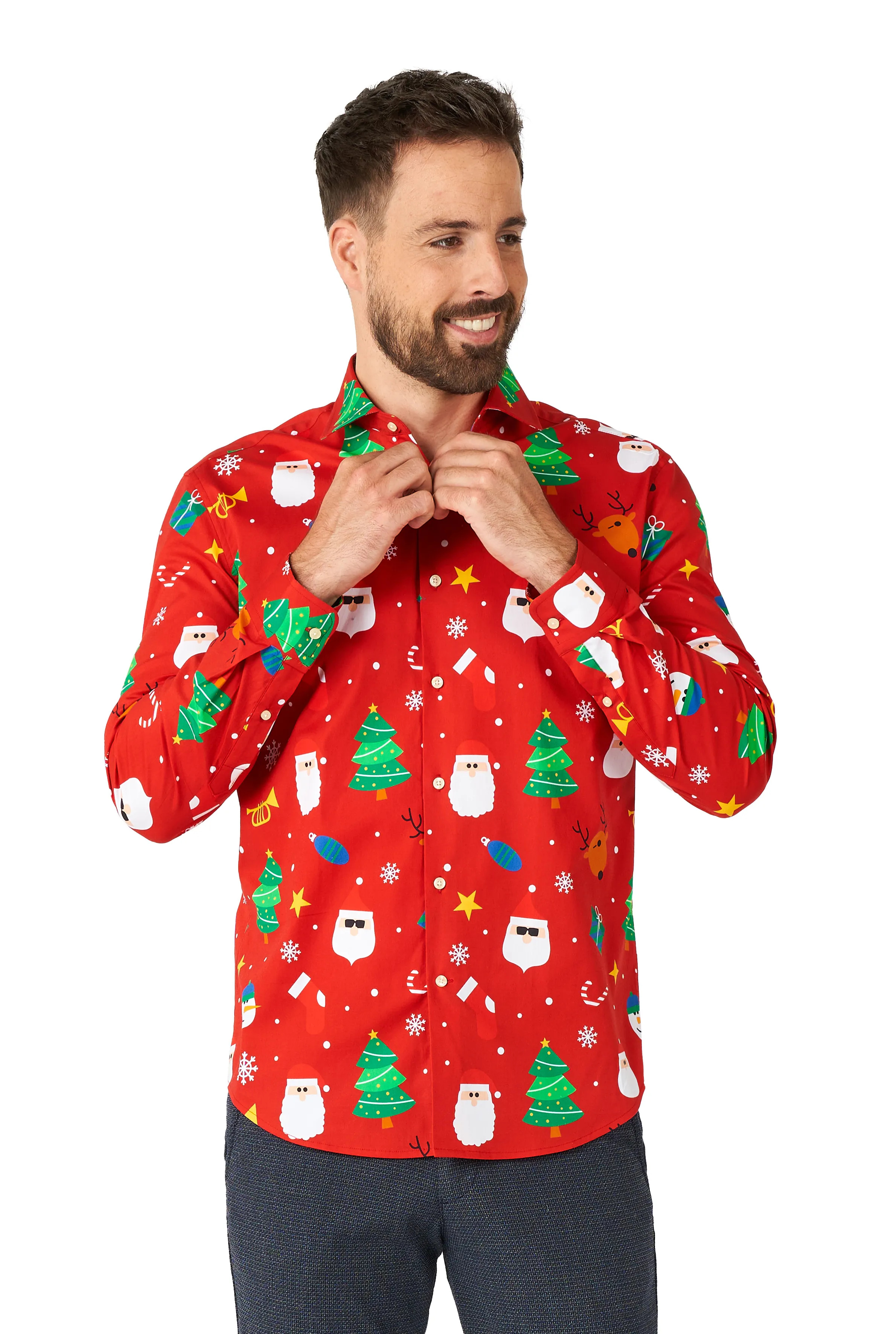 Sehr Schlechte Weihnachtsbluse Rot Herren