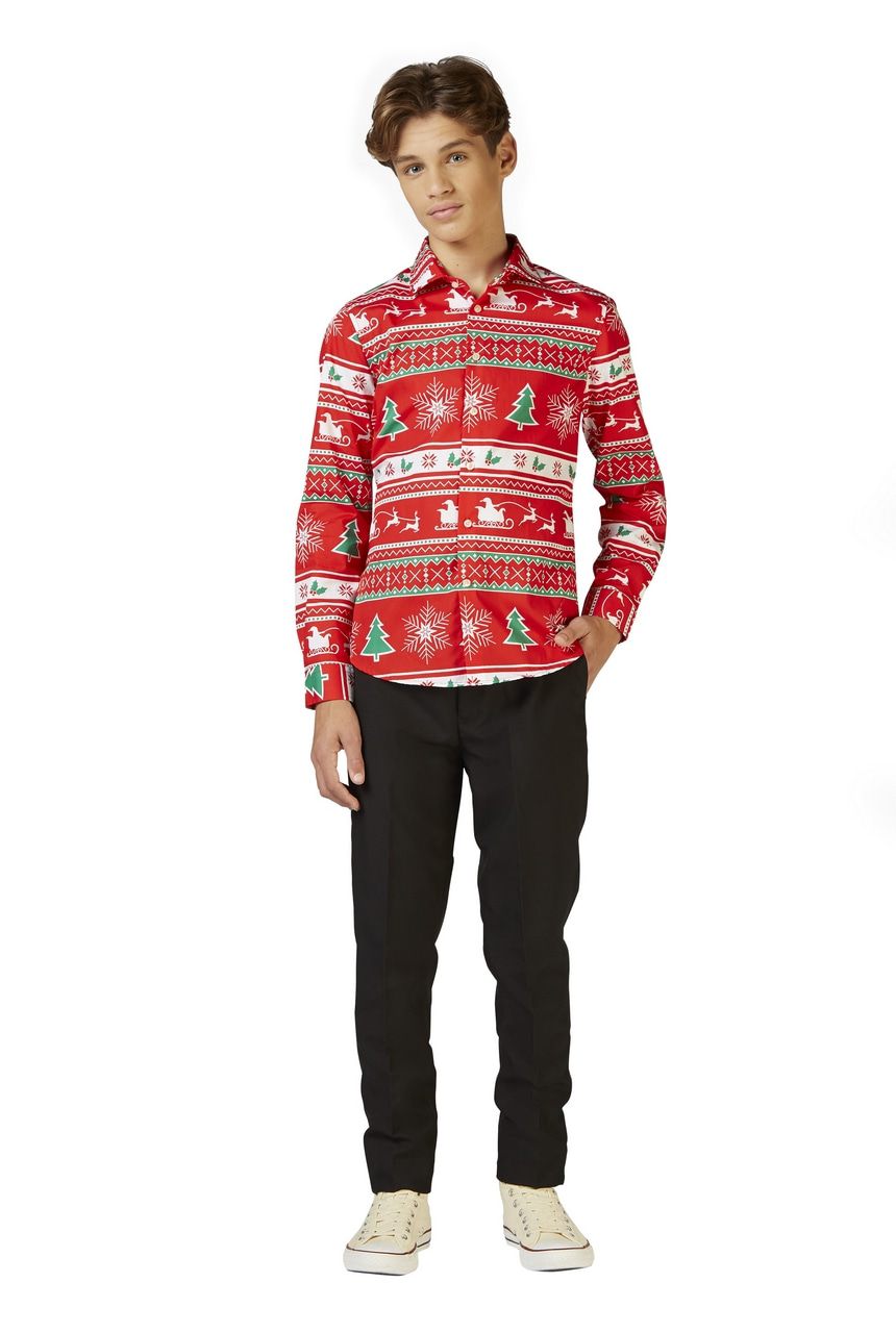 Rot Winter Wunderland Weihnachtsbluse Jungen