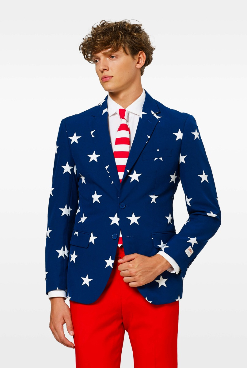 Amerikanische Stars And Stripes Opposuit Kostüm Herren