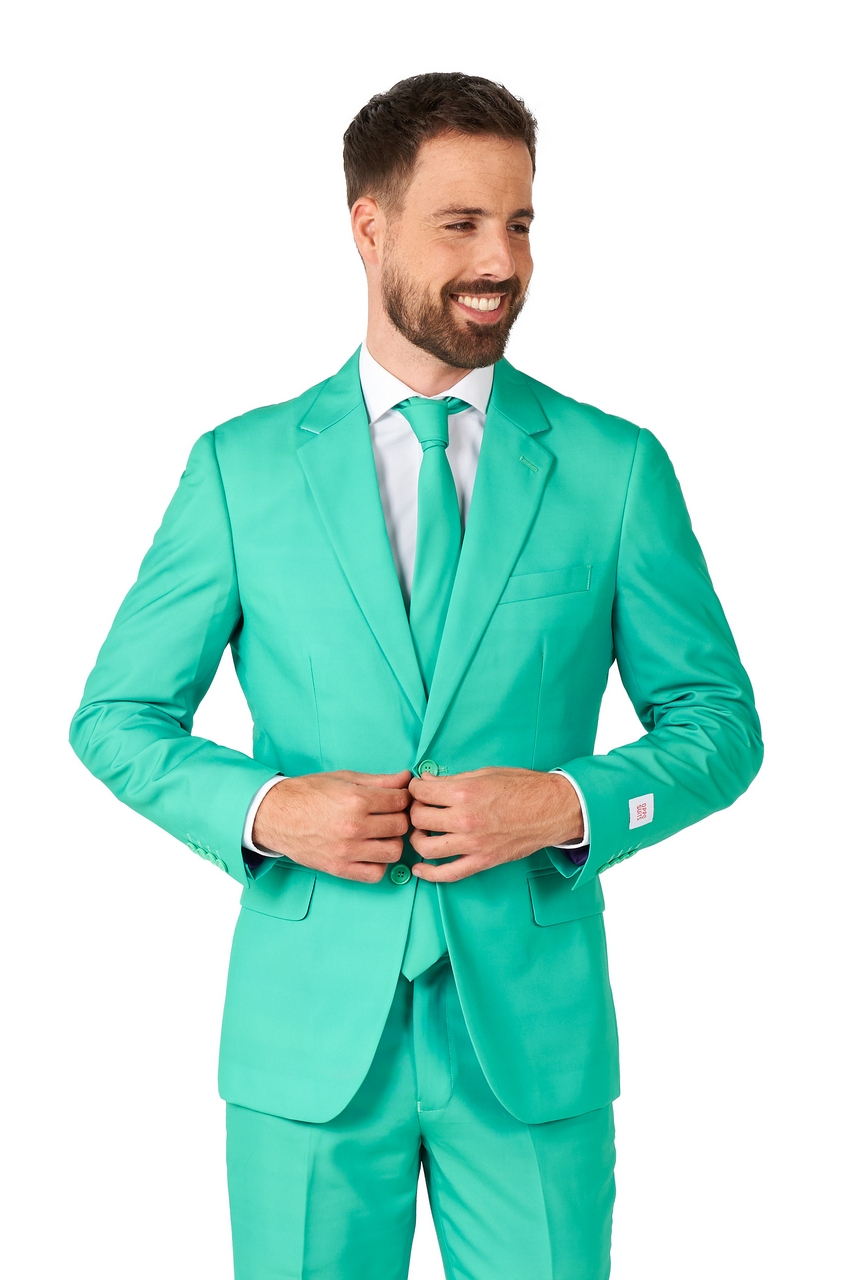 Sportief Trendy Turquoise Herrenkostüm