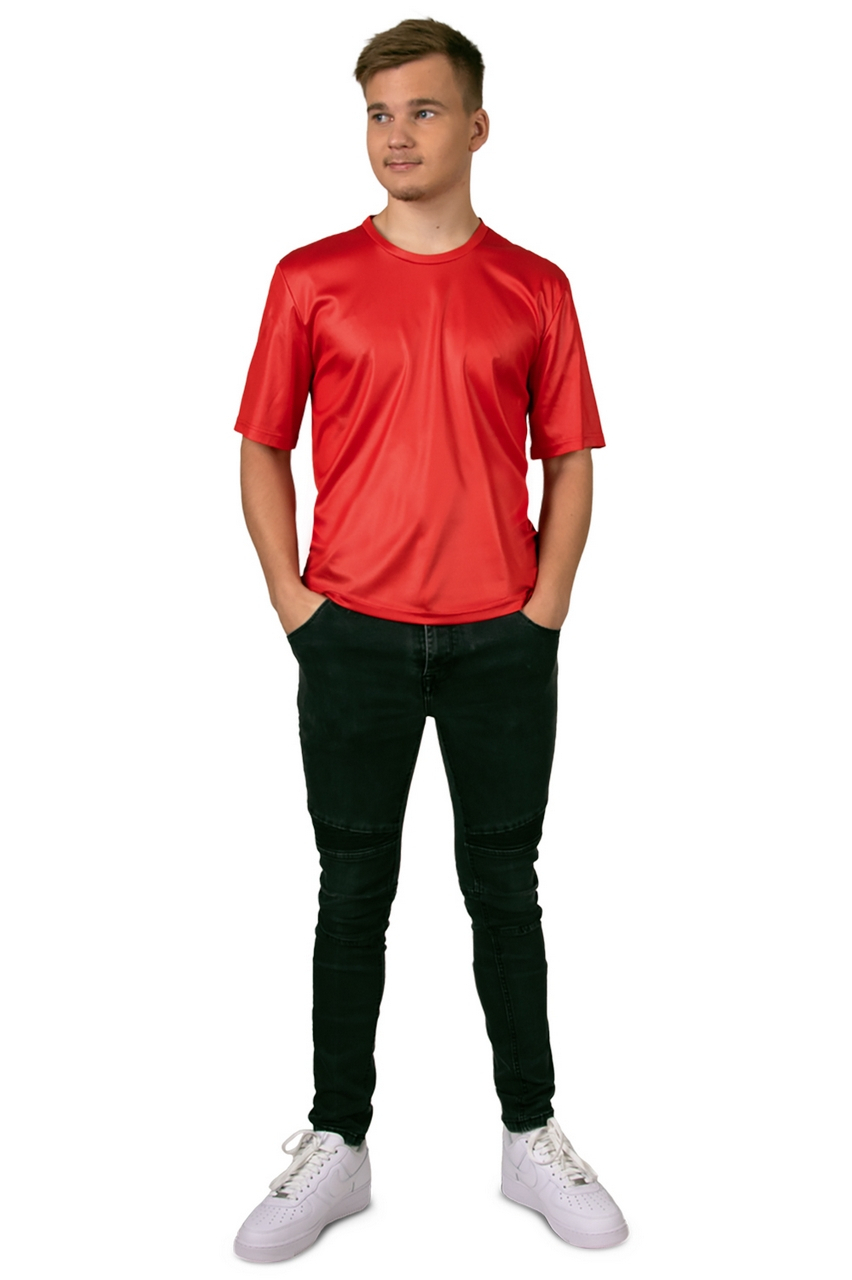 Leon Disco Shirt Neon Rood Herren