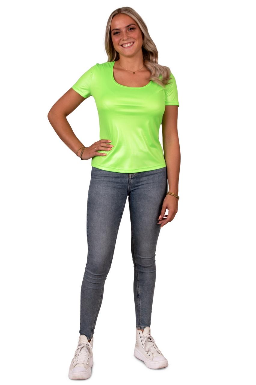 Shirt Neon Groen Disco Damen