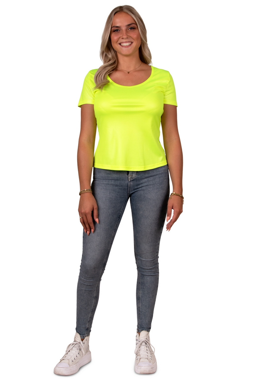 Neon Geel Shirt Disco Damen