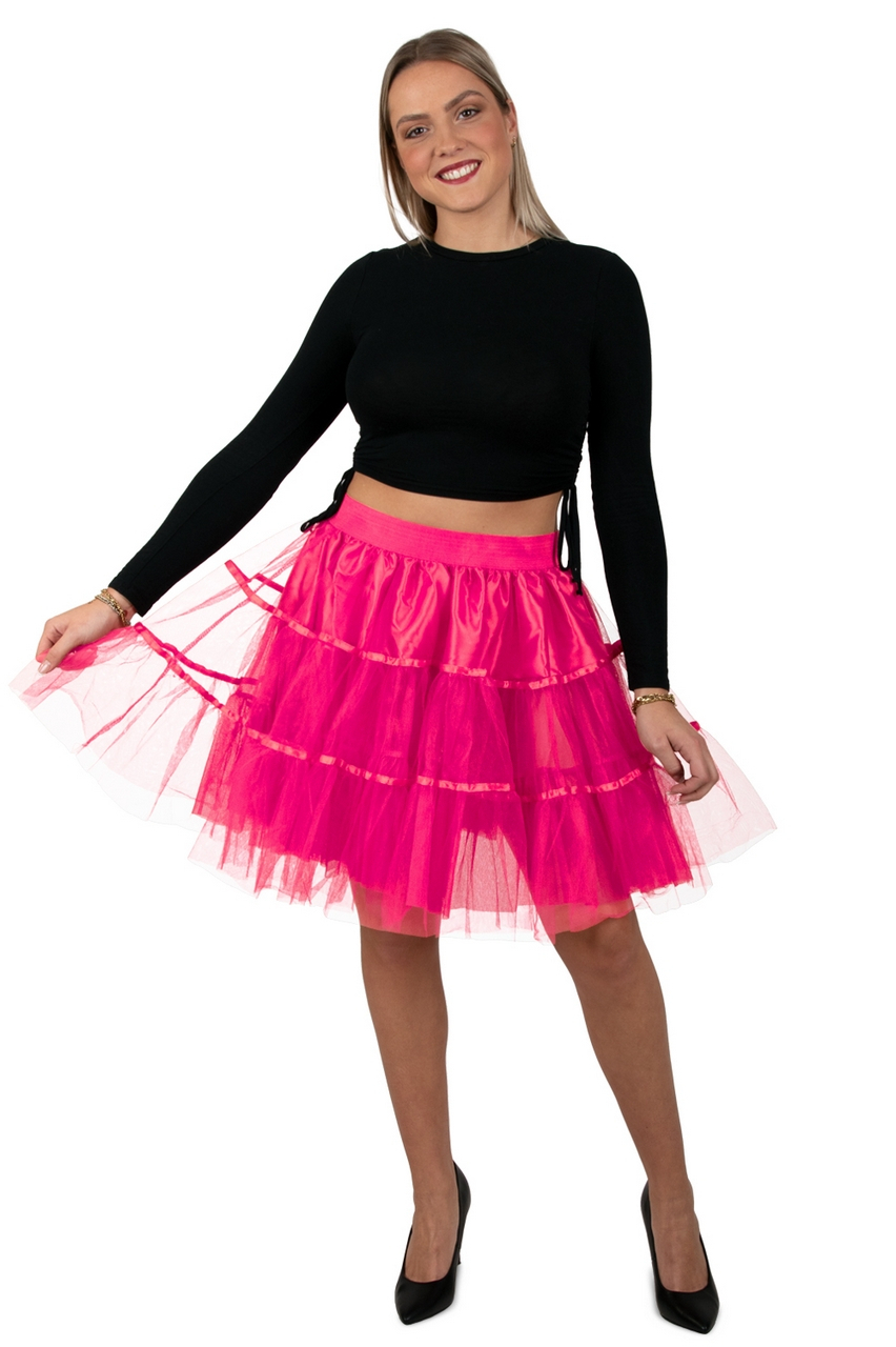 Zuckerstangenrosa Petticoat Neon 45 Zentimeter Damen