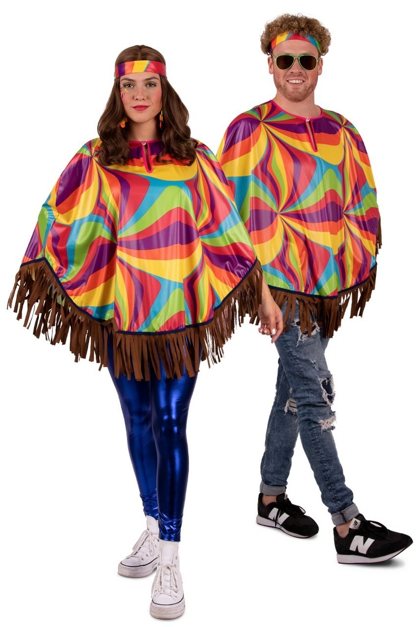 Psychedelische Hippie Poncho Unisex