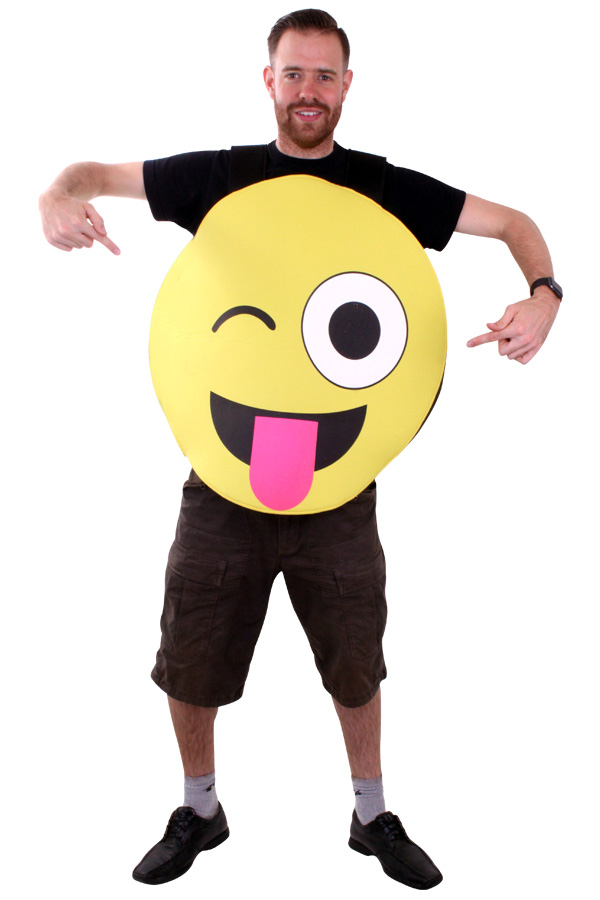 Emoticon Smiley Kostüm Ausgestreckte Zunge Unisex