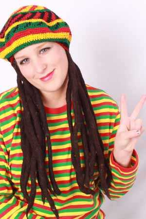 Reggae Bob Baret Mit Rasta -Haaren