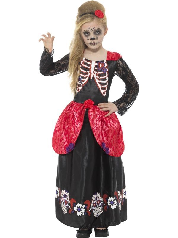 Dona Dia De Los Muertos Kostüm für Mädchen