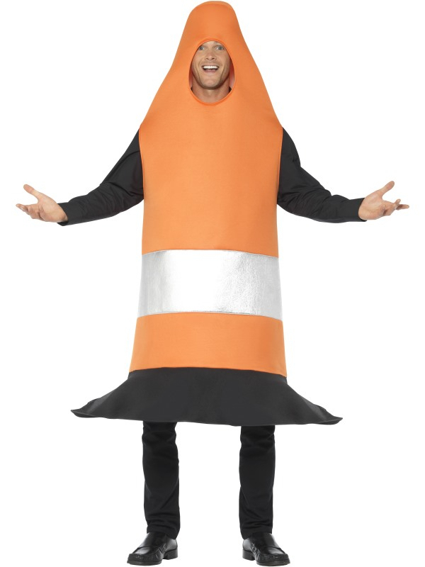 Oranje Pylon -Verkehrskegel Unisex Kostüm