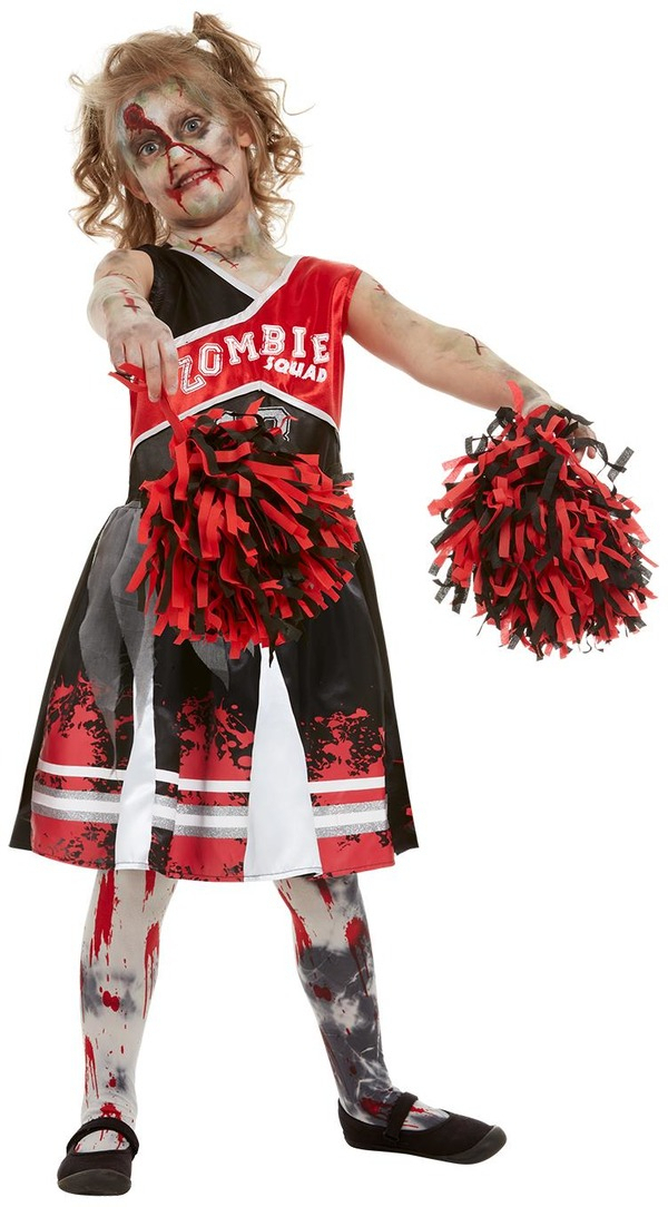 Fehlgeschlagener Salto Cheerleader American Football Zombie Kostüm für Mädchen