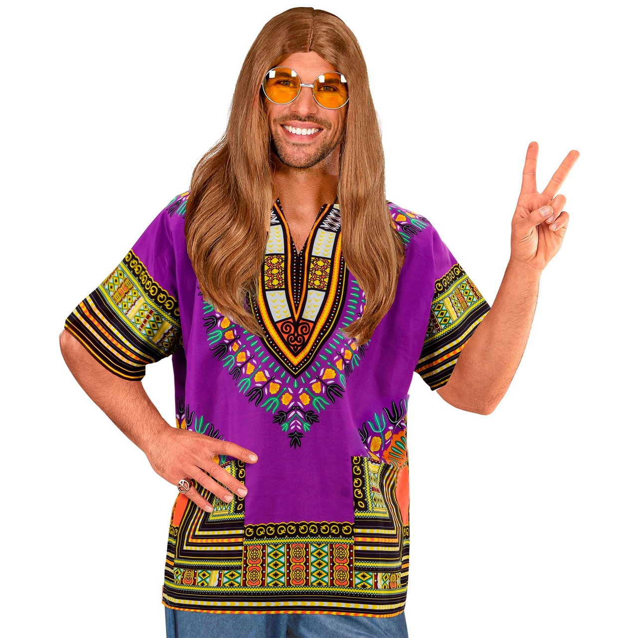 Dashiki Lila Hemd Herren