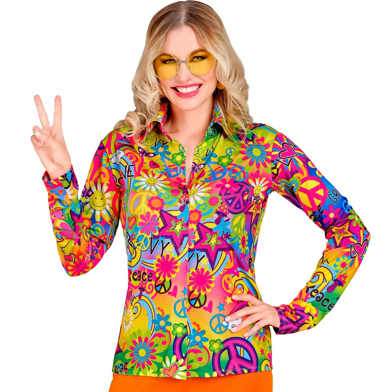 Super 60er Peace And Love Shirt Damen