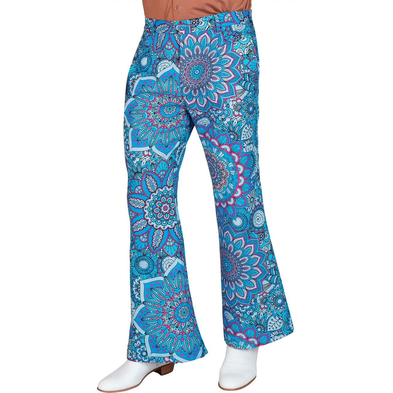 Super 60s Mandala Blue Hose Mit Weitem Bein Herren