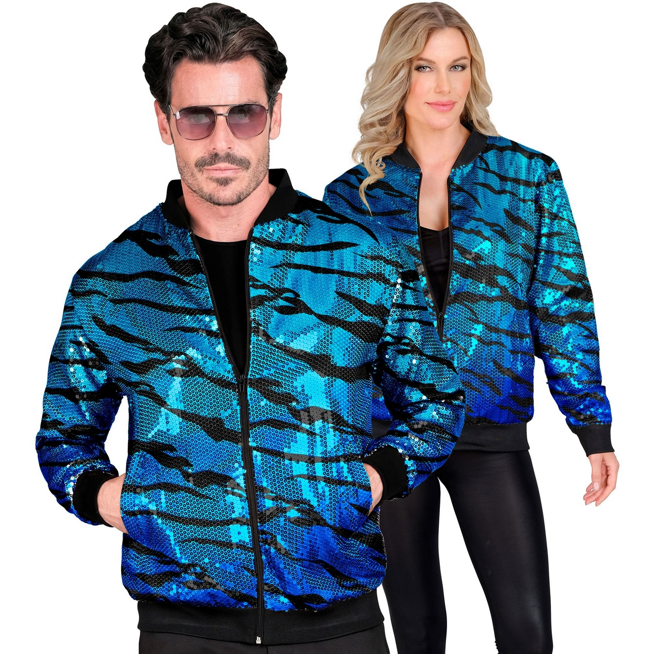 Bomberjacke Mit Pailletten Avatar Blue Waves Unisex