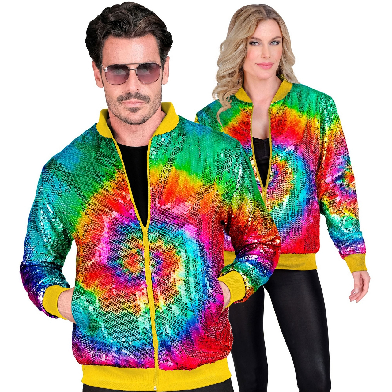 Bomberjacke Hippie Batik Paillettenjacke Unisex