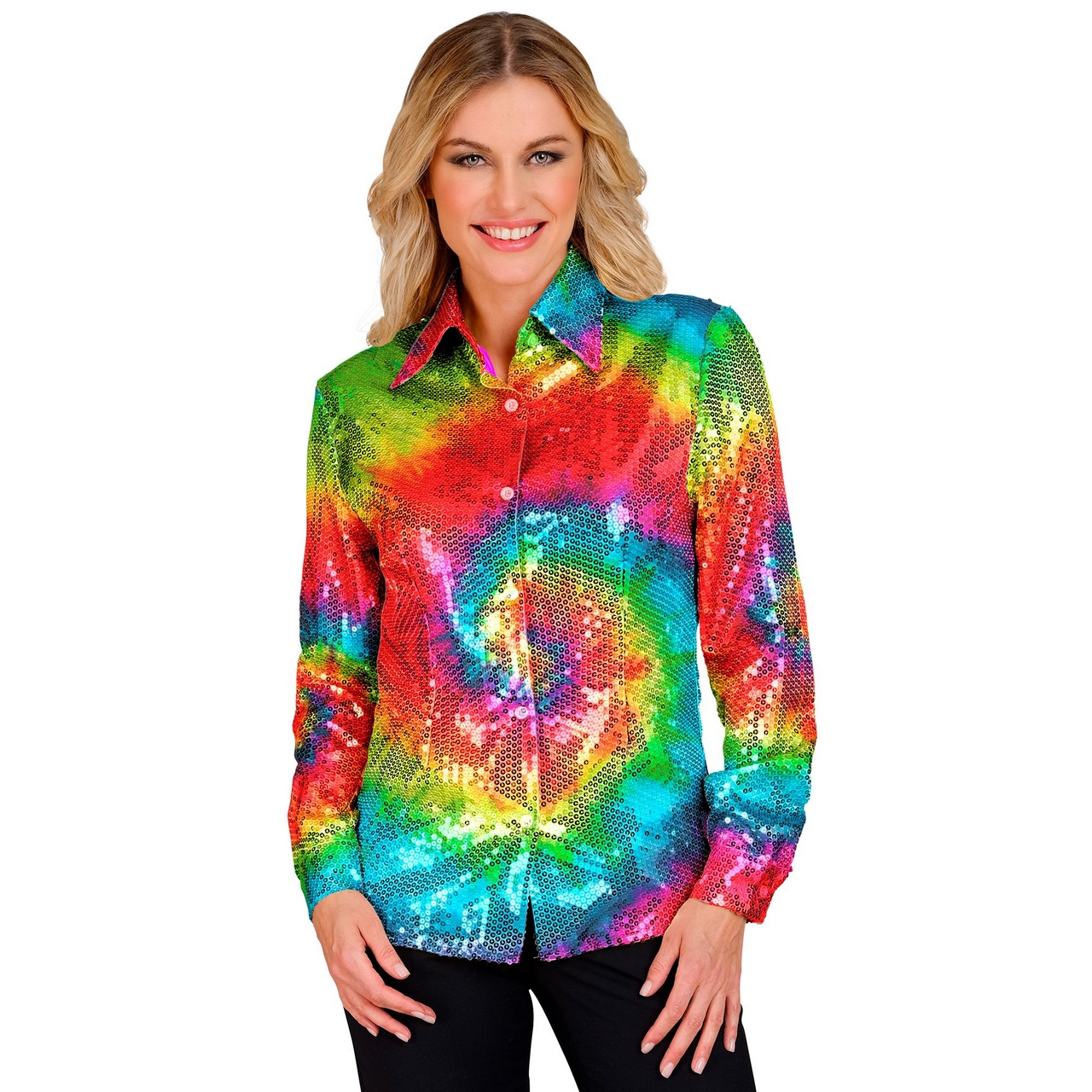 Paillettenbluse Circle Of Colour Hippie Damen