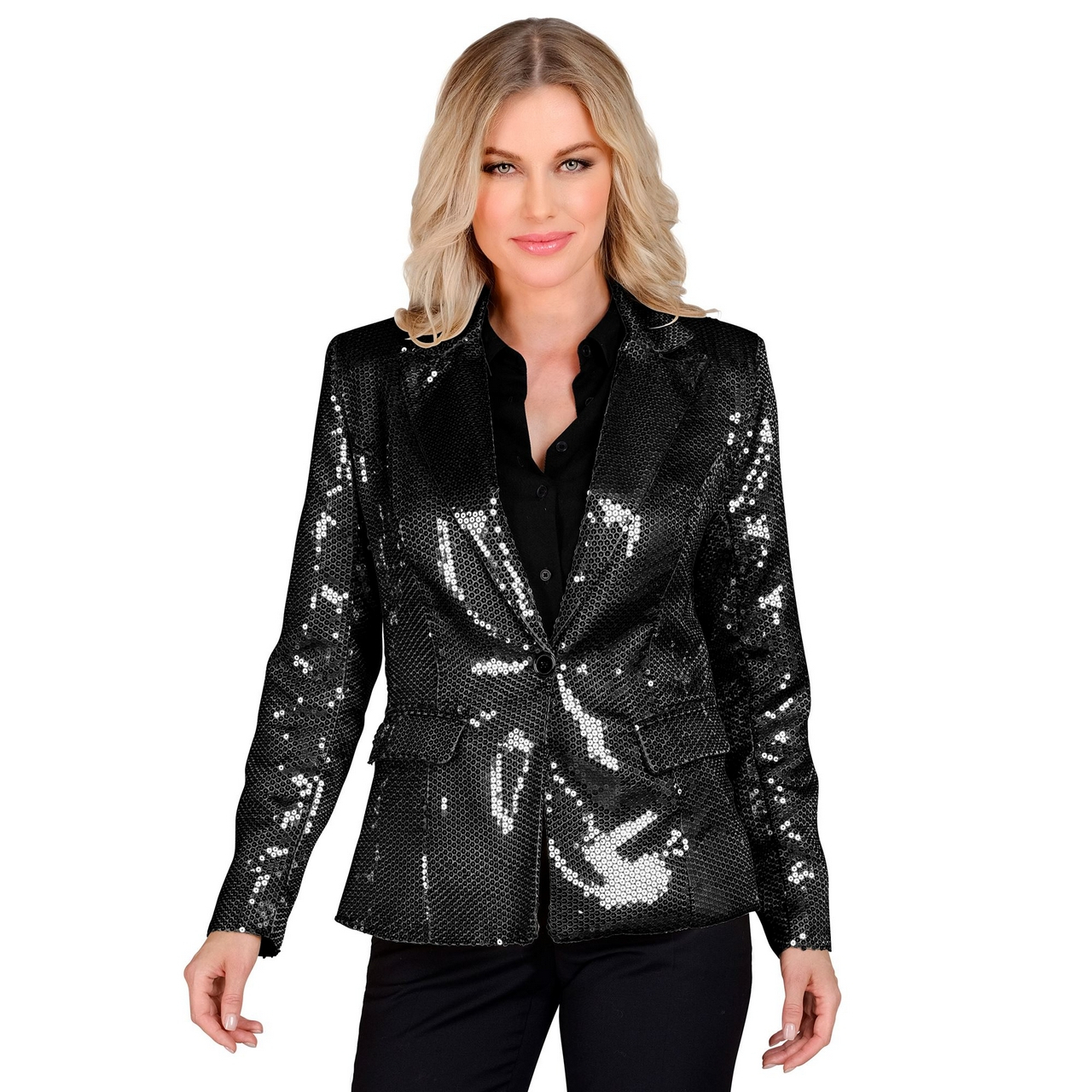 Paillettenblazer Schwarz Showgirl Patty Bling Damen