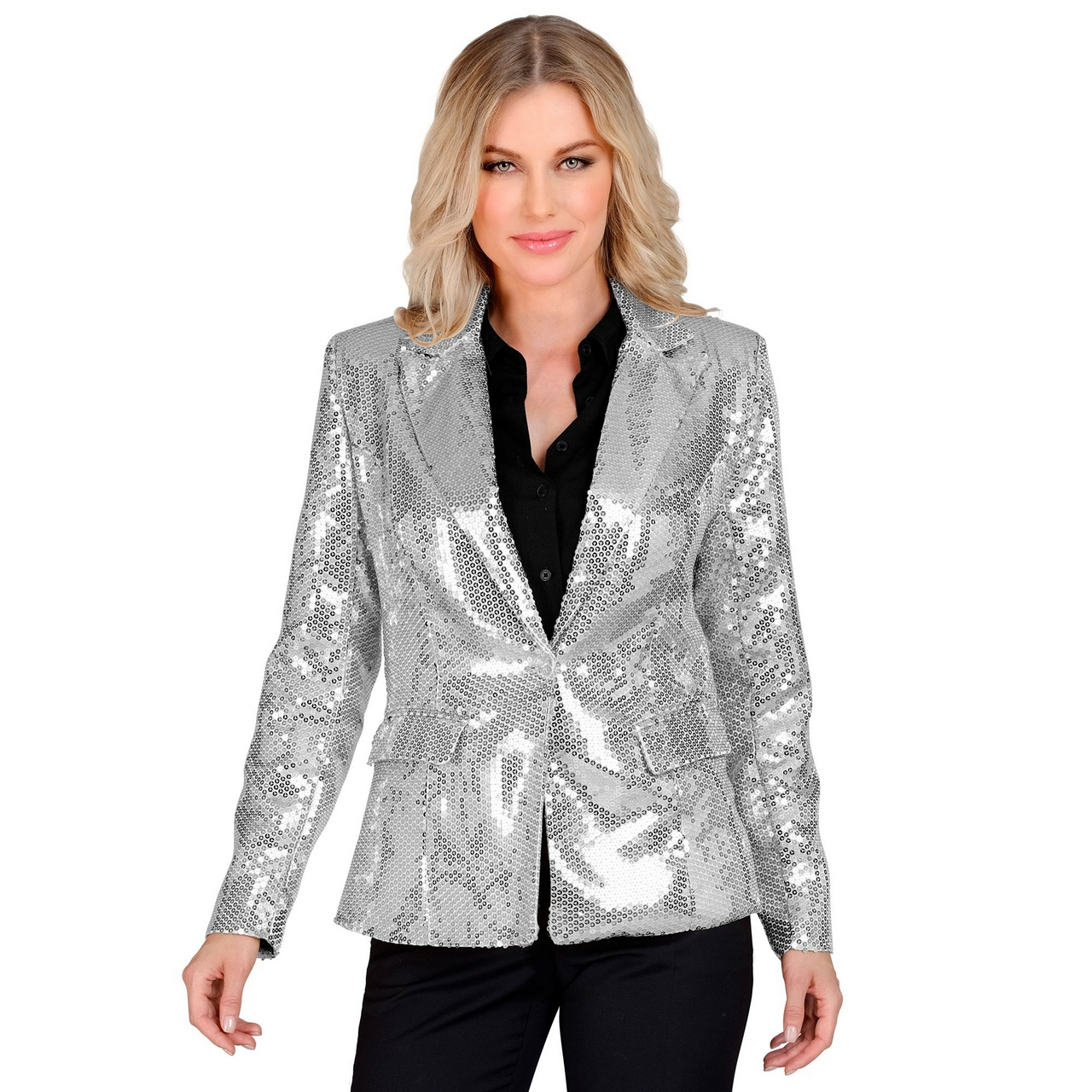 Pailletten Partyblazer Silly Silver Damen