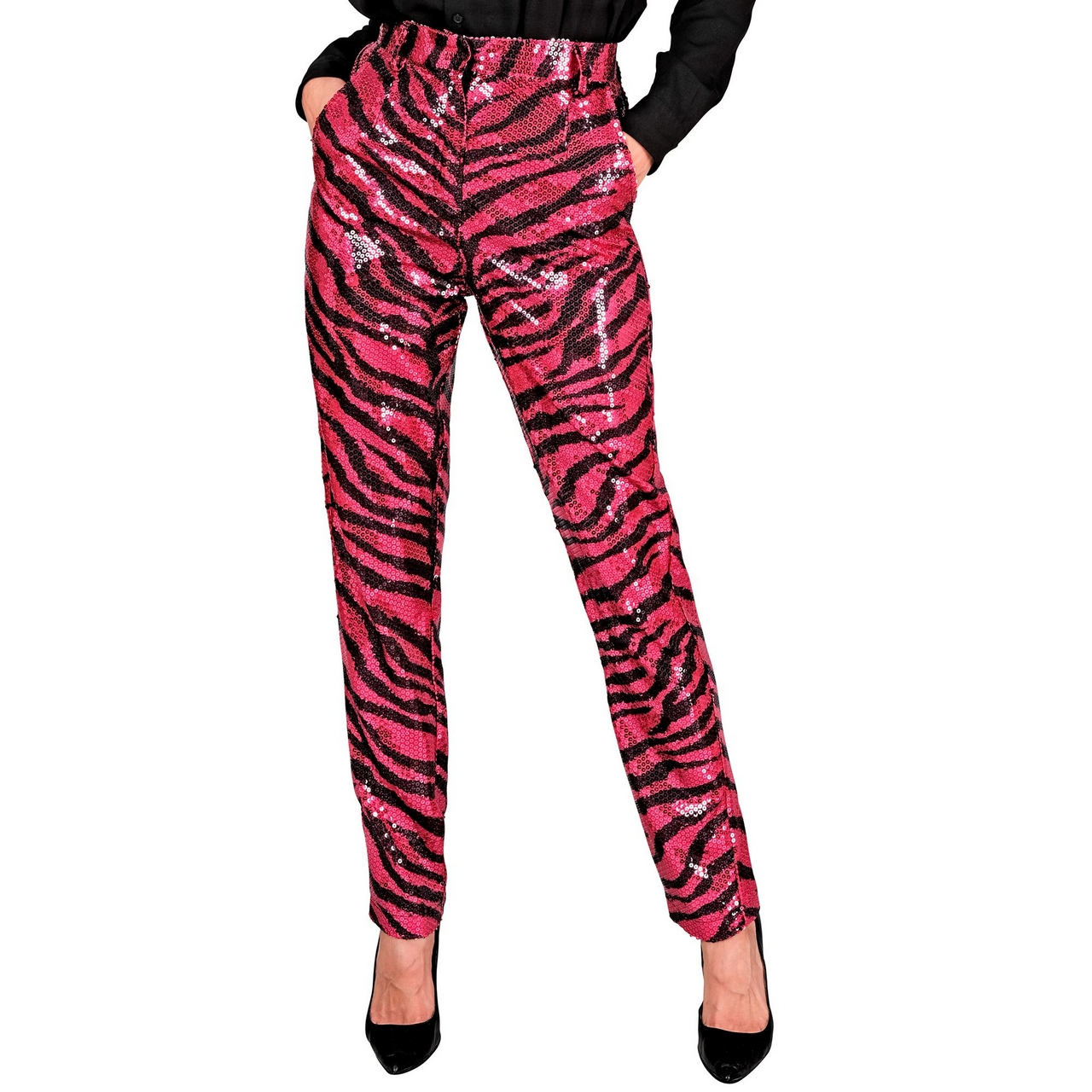 Paillettenhose Safari Dschungel Rosa Damen