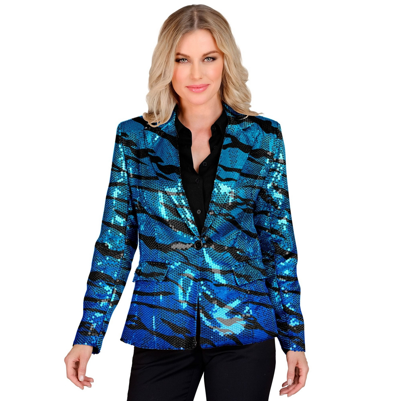 Paillettenblazer Blue Wave Damen