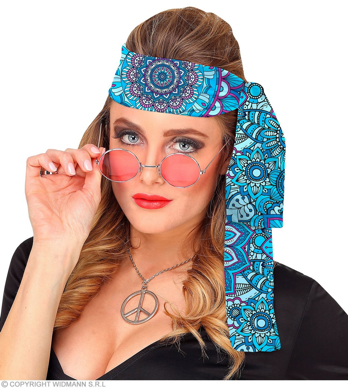 Also 60er Stirnband Mandala Blau