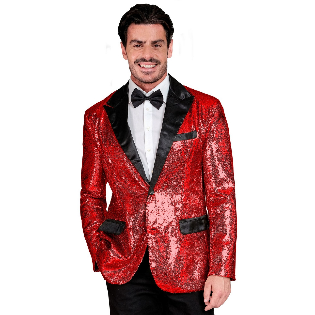 Showmaster Zirkuszauberer Paillettenjacke Rot Herren