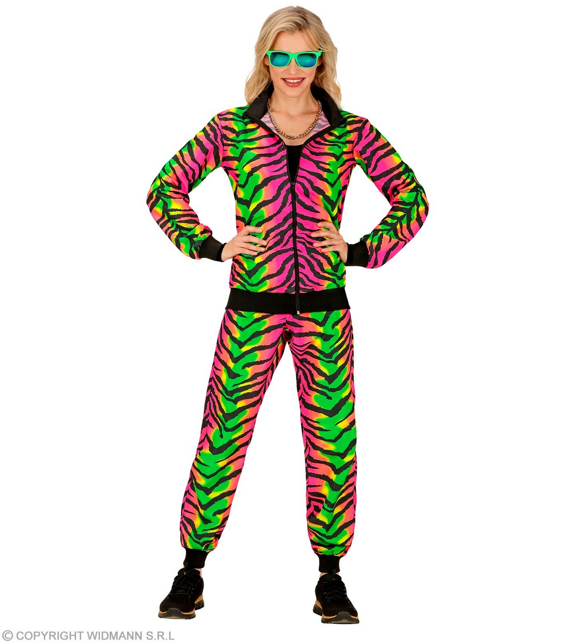 Neon -Raving -Tiger -Trainingsanzug Unisex Kostüm