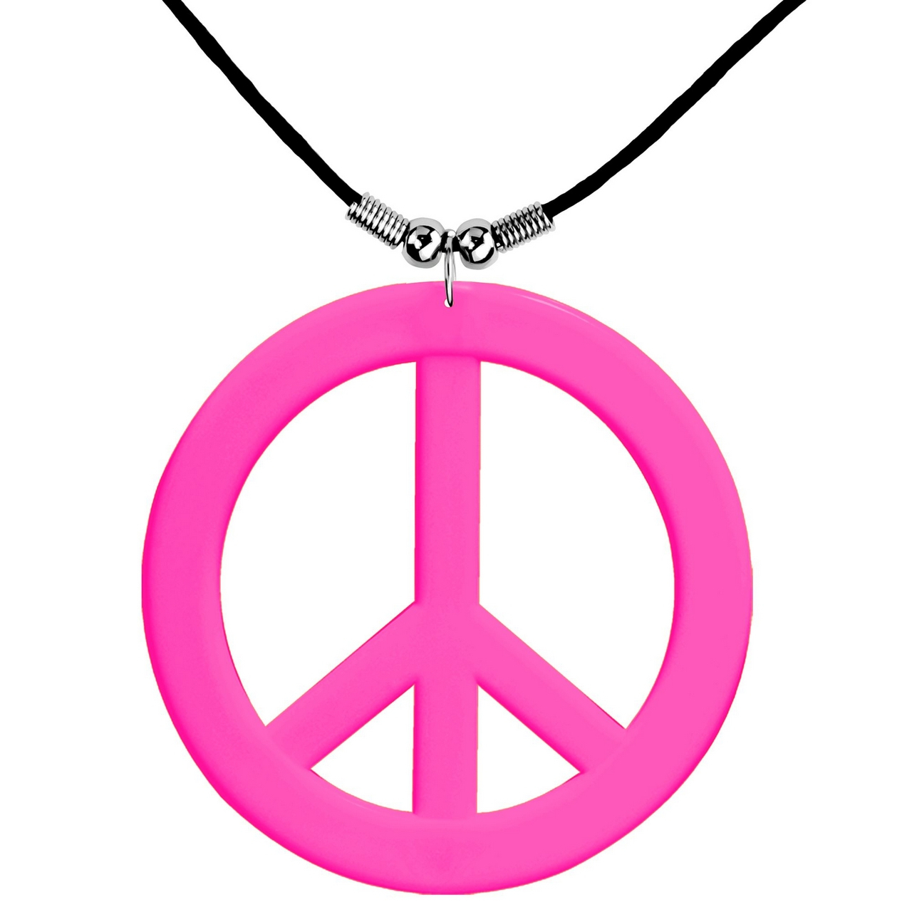 Halskette Peace Symbol Neonpink