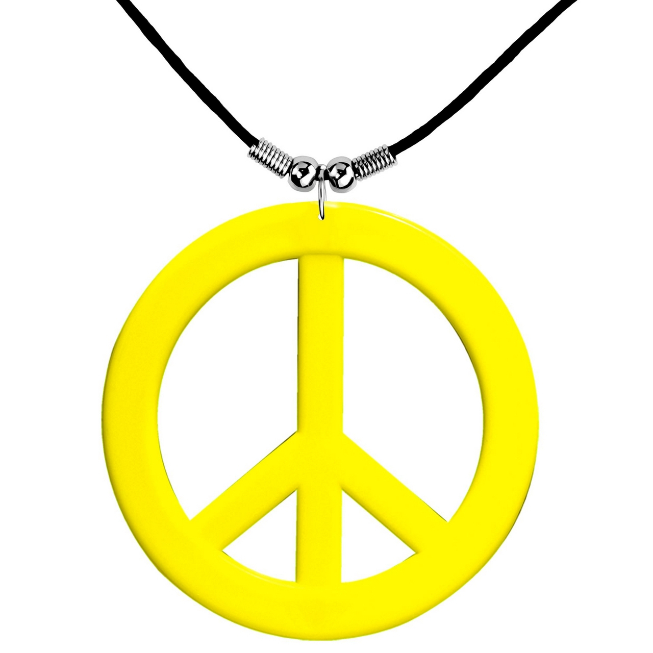 Halskette Peace Symbol Neongelb