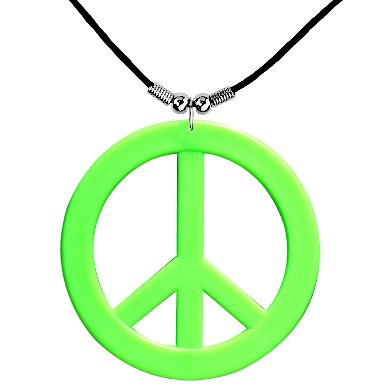 Halskette Peace Symbol Neongrün