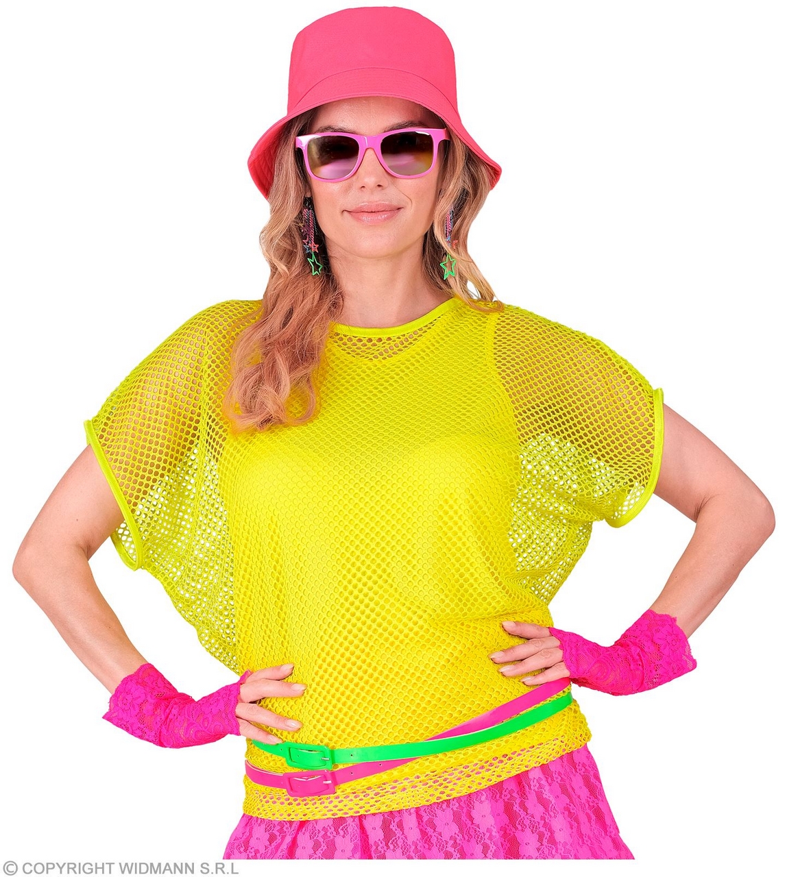 Visnet T-Shirt Neon Geel Damen