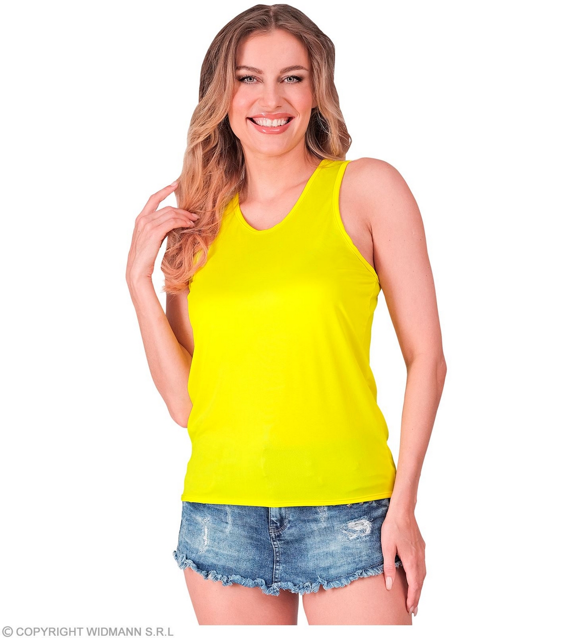 Basic Tank Top Neon Geel Damen