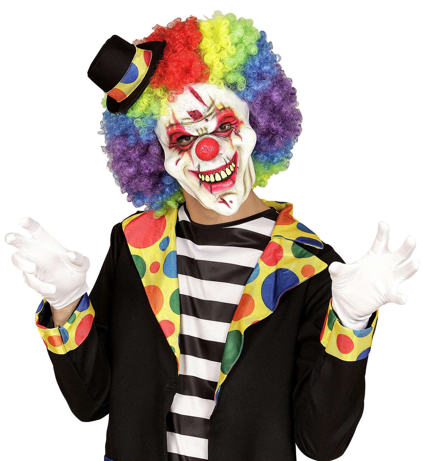 Halb -Face -Masken -Killer -Clown -Funnie -Tod