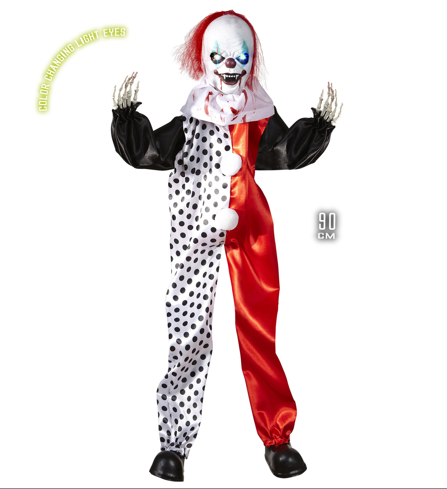 Halloween Deco Killerclown Pop Mit Leuchtenden Augen, 90 Zentimeter