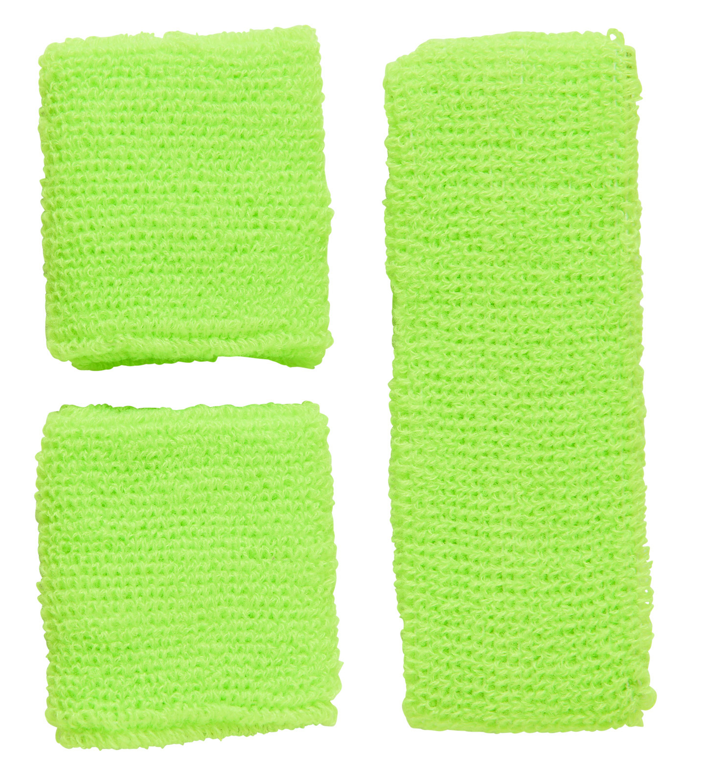 Athletic 80s Sweat Band Set Neon Green