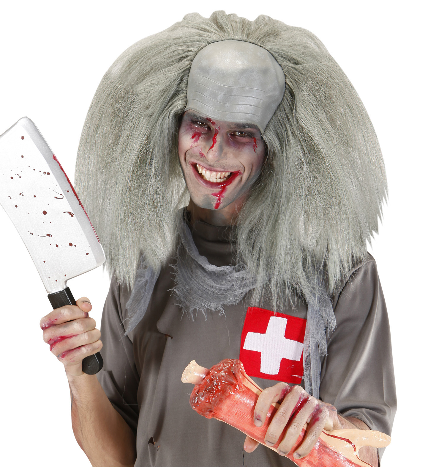 Wild Professor Perücke, Nackter Kopf Mit Haaren Zombie