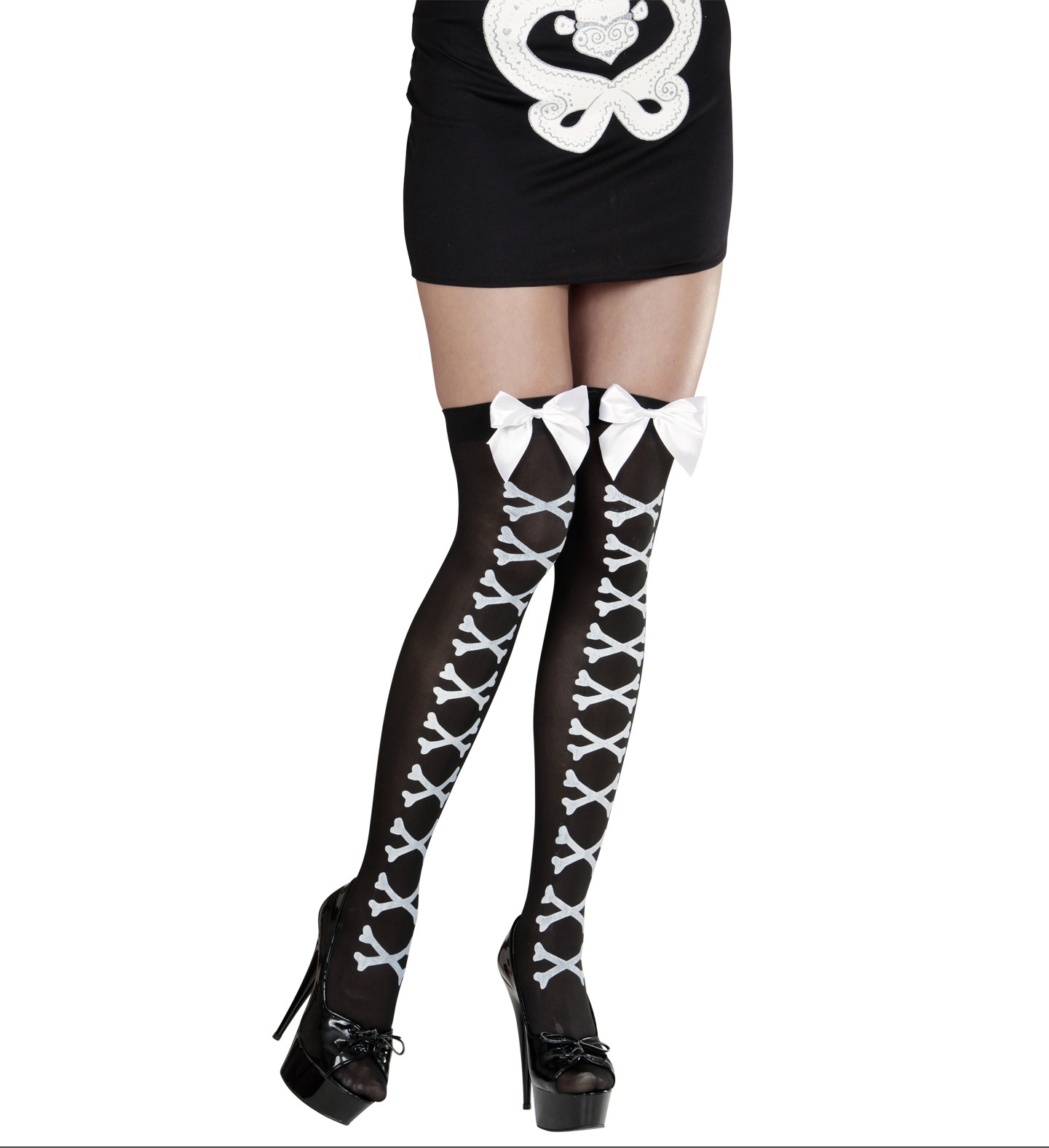 Sexy Halloween Knie Socken Gekreuzte Knochen