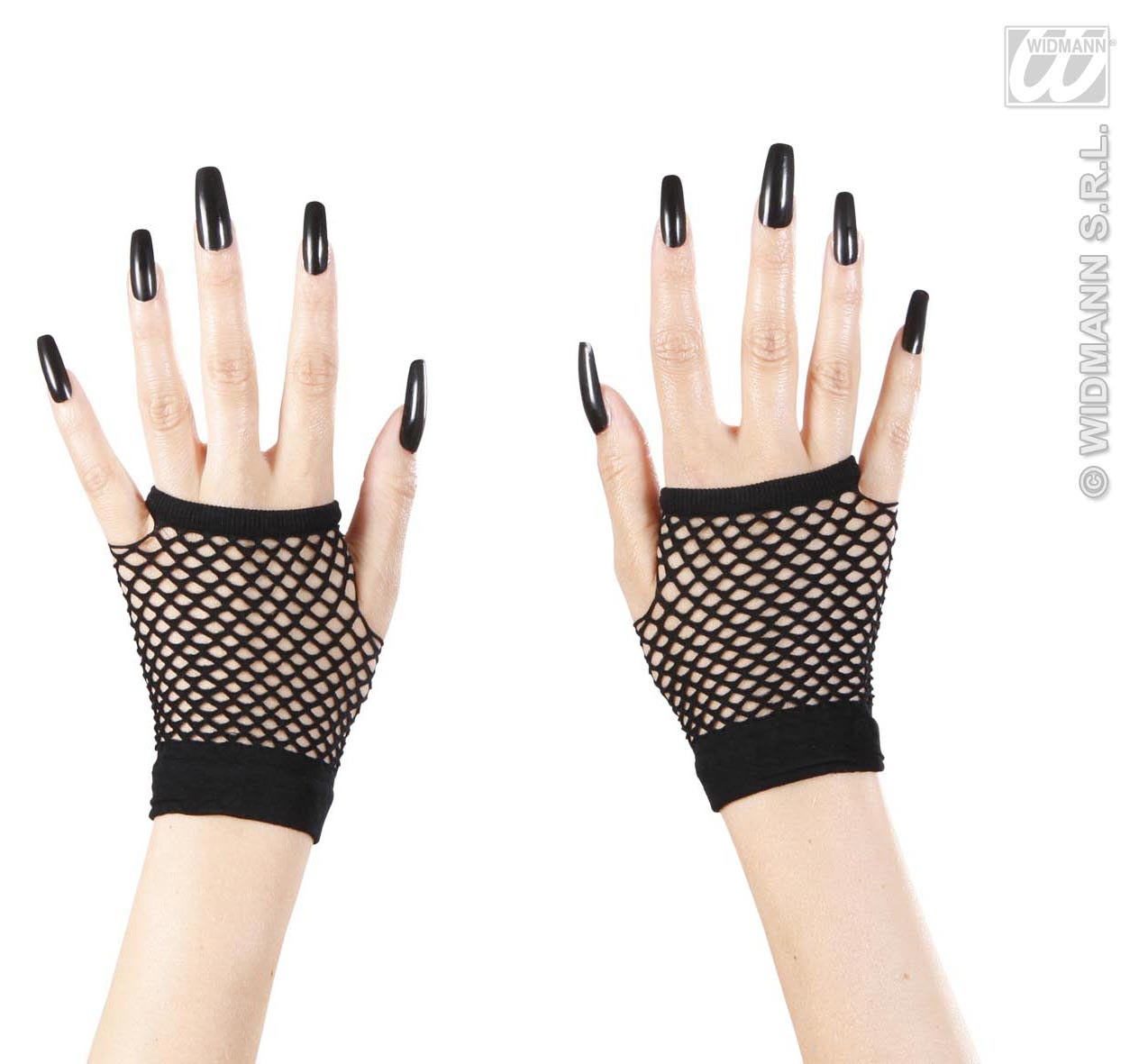 Fingerlose Schwarze Netzhandschuhe