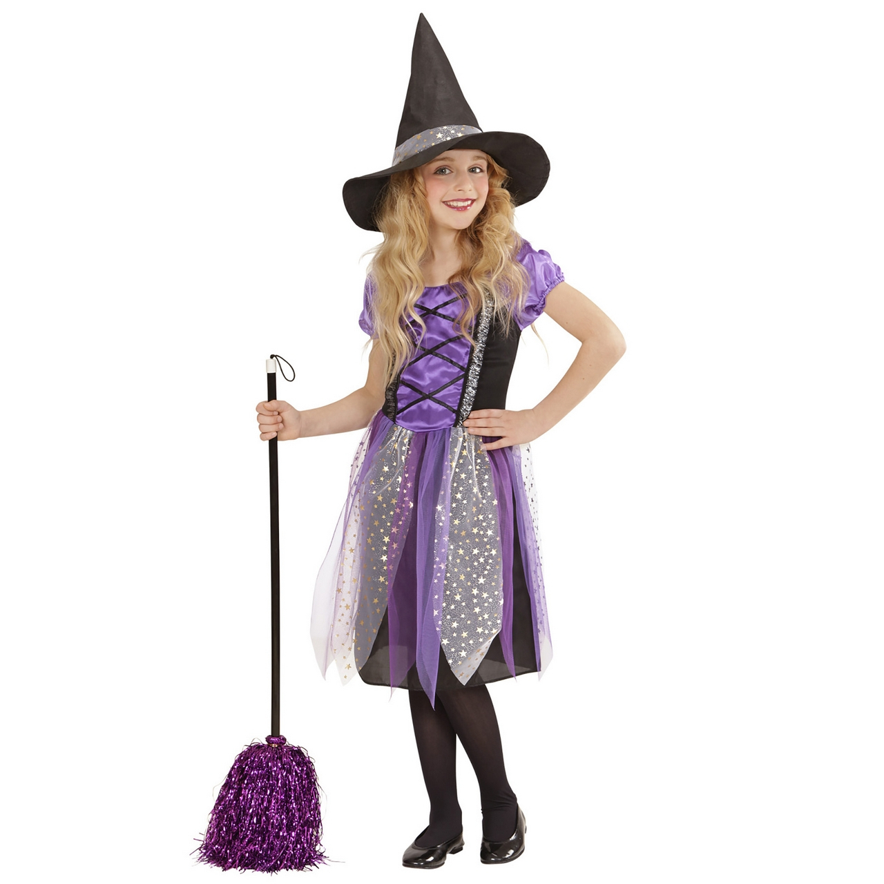 Klassiker Little Witch Purple Kostüm für Mädchen