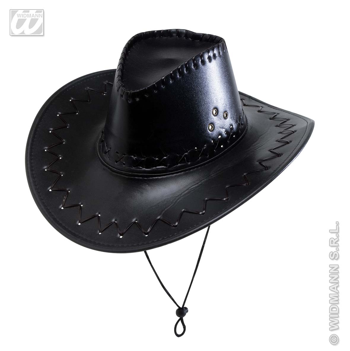 Cowboy -Hut -Leder -Look Mit Dekoration, Schwarz