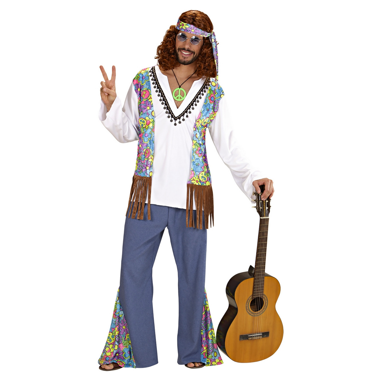 Hippie -Mann, Woodstock Lennon Kostüm Herren