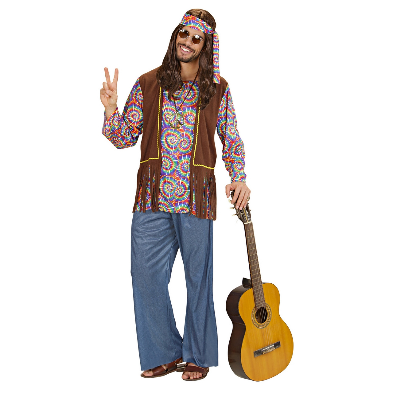 Hippie -Mann Psychedelisches Kostüm Herren