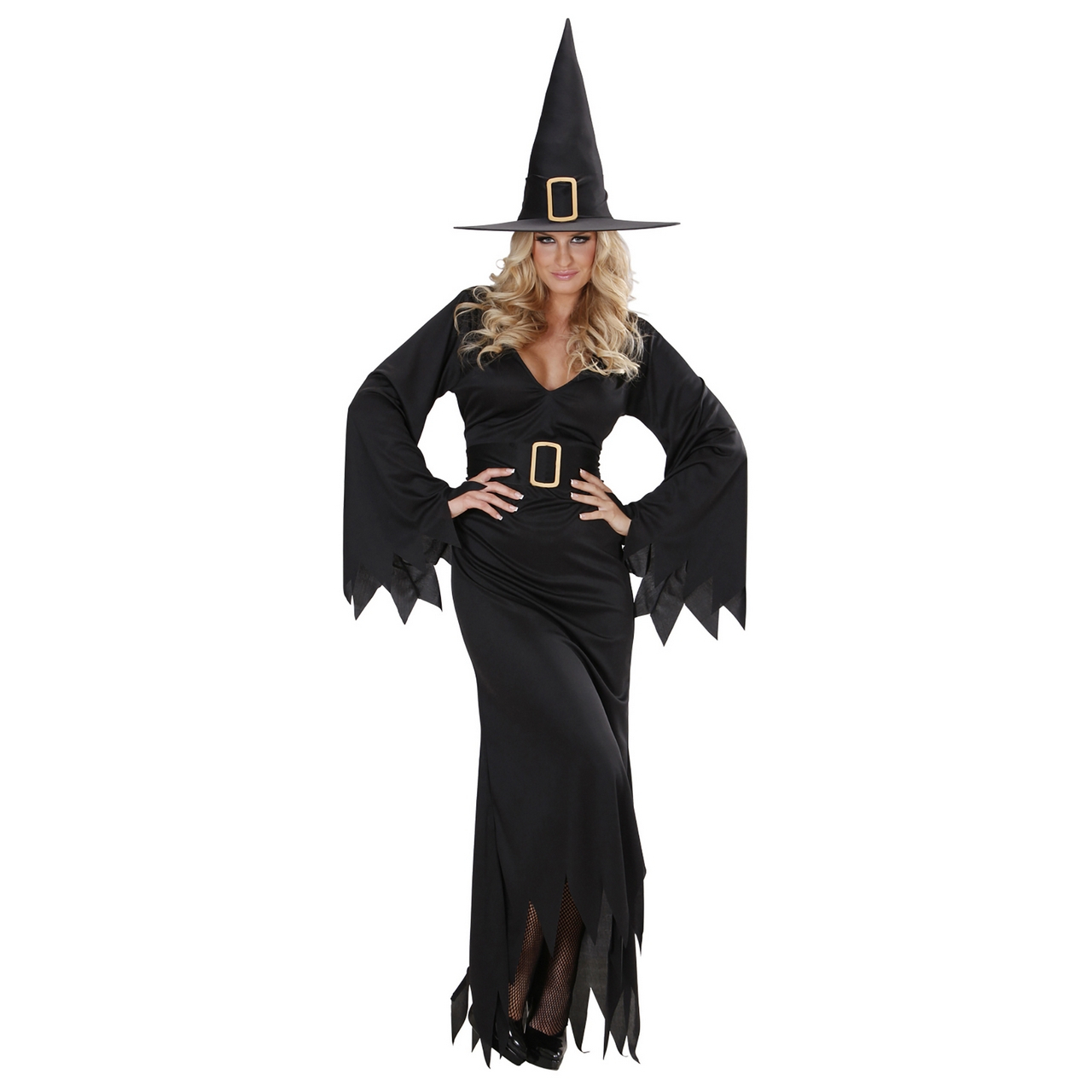 Elegante Hexe Schwarz Witch Kostüm Frau Damen