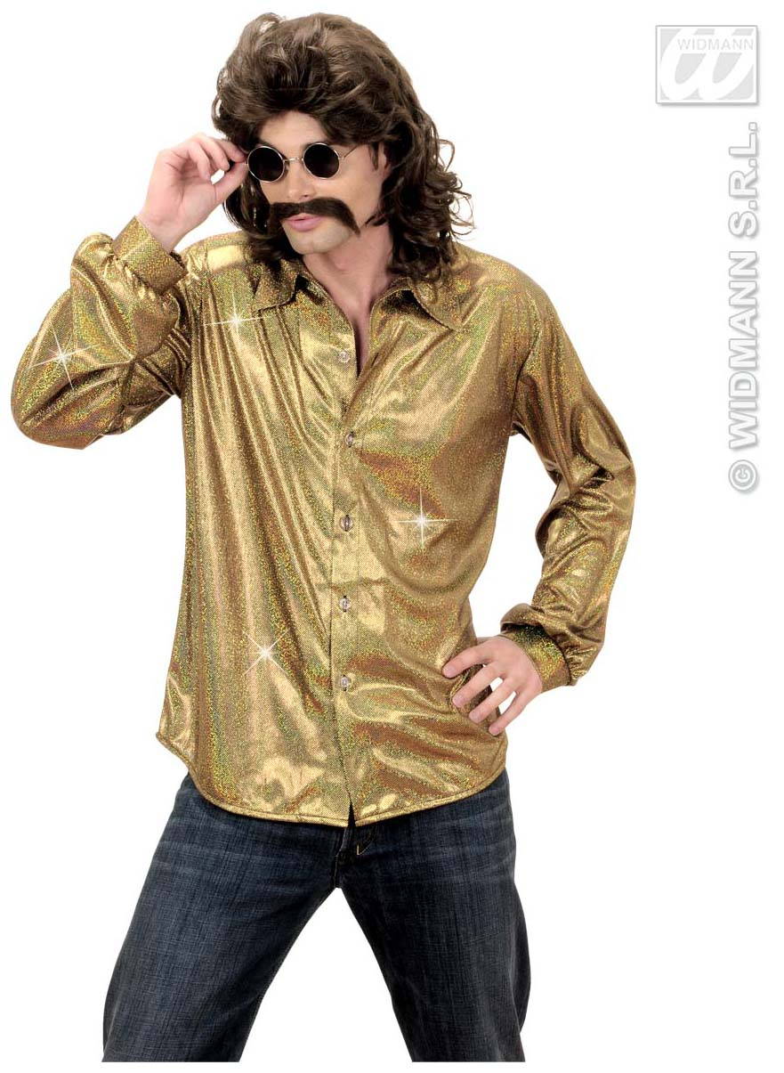 Holographisches Hemd, Goldener XL Herren