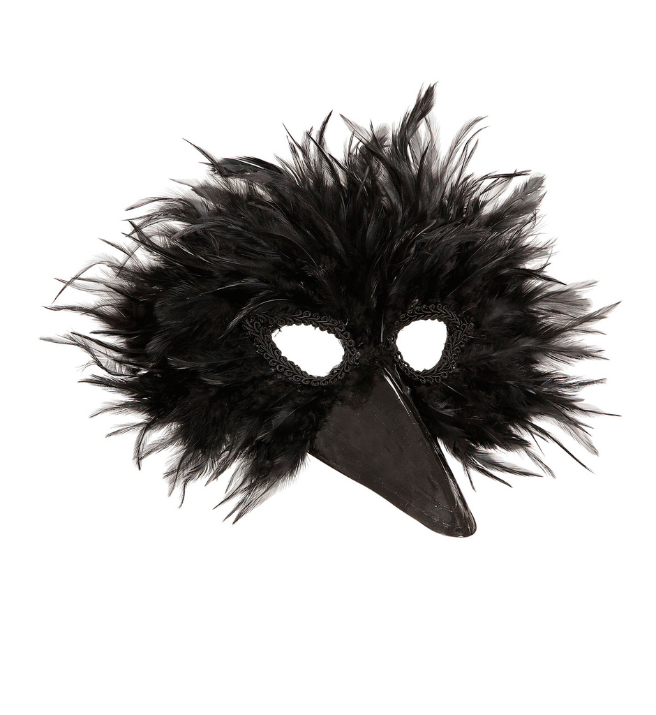 Lustige Federmaskenvogel, Schwarz